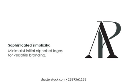Alphabet letters Initials Monogram logo AP, PA, A and P