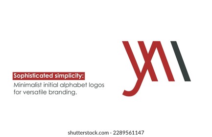 Alphabet letters Initials Monogram logo YM, MY, Y and M