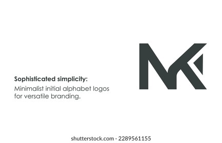 Letras alfabéticas Iniciales Logotipo Monograma MK, KM, M y K