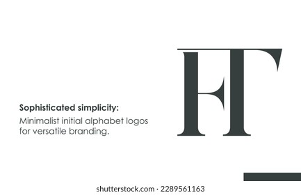 Alphabet letters Initial Monogram Logo FT, TF, F und T