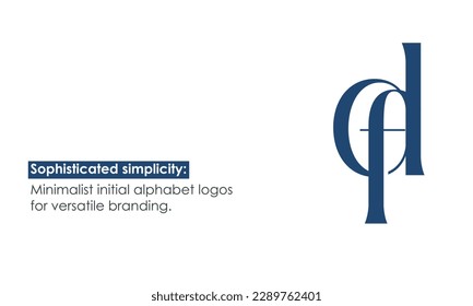 Alphabet letters Initials Monogram logo FD, DF, F and D