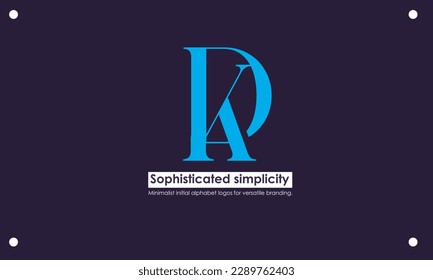 Alphabet letters Initials Monogram logo KD, DK, K and D