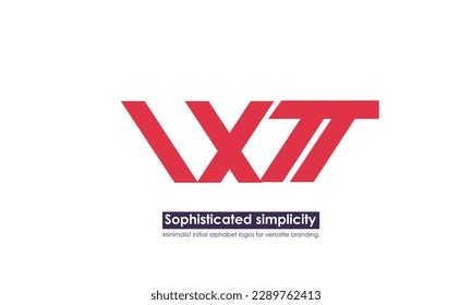 Letras alfabéticas Iniciales Logotipo Monograma WT, TW, W y T