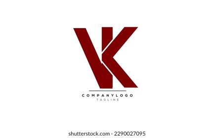 Letras alfabéticas Iniciales Logo Monograma VK,VK INITIAL,letra VK