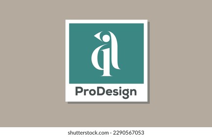 Alphabet letters Initials Monogram logo AI, IA, A and I