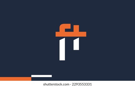 Alphabet letters Initial Monogram Logo FT, TF, F und T