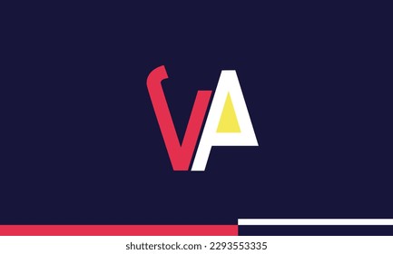 Alphabet letters Initials Monogram logo VA, AV, V and A