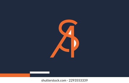 Alphabet letters Initials Monogram logo SA, AS, S and A