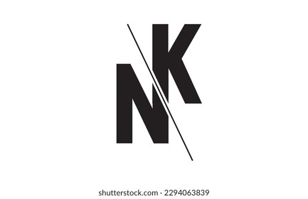 Alphabet letters Initials Monogram logo NK, KN, N and K