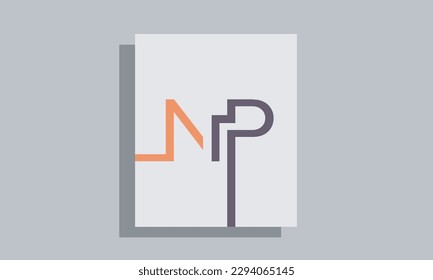 Alphabet letters Initials Monogram logo NP, PN, N and P