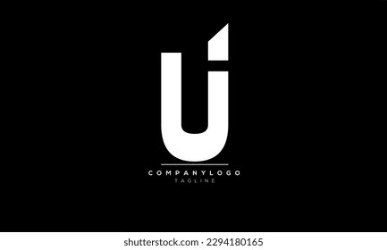 Alphabet letters Initials Monogram logo UI, UI INITIAL, UI letter