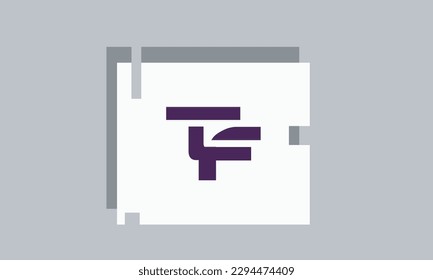Alphabet letters Initials Monogram logo TF, FT, T and F