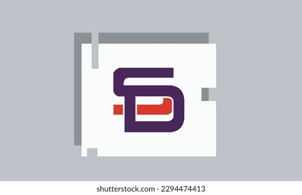 Alphabet letters Initials Monogram logo SD, DS, S and D