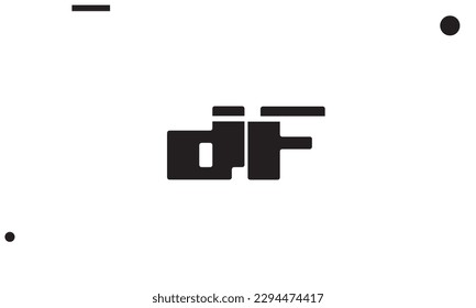 Letras alfabéticas Iniciales Monograma DF, FD, D y F