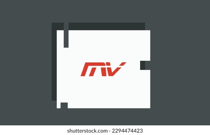 Alphabet letters Initials Monogram logo MV, VM, M and V