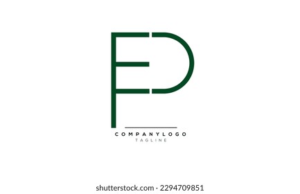 Letras alfabéticas Iniciales logotipo de monograma PE, PE INITIAL, letra PE