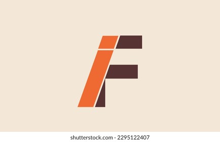 Letras alfabéticas Iniciales Monograma IF, FI, I y F