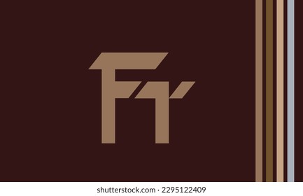 Alphabet letters Initial Monogram Logo FT, TF, F und T