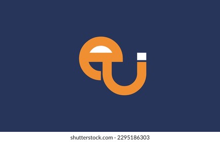 Alphabet letters Initials Monogram logo EU, UE, E and U