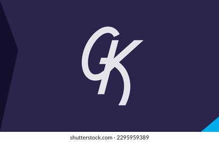 Letras alfabéticas Iniciales Logotipo Monograma GK, KG, G y K