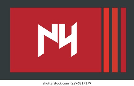 Alphabet letters Initials Monogram logo NH, HN, N and H