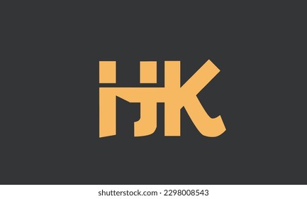 Alphabet letters Initials Monogram logo HK, KH, H and K