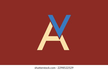Letras alfabéticas Iniciales Logotipo de monograma AV, VA, A y V