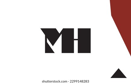 Alphabet Buchstaben Initial Monogram Logo MH, HM, M und H
