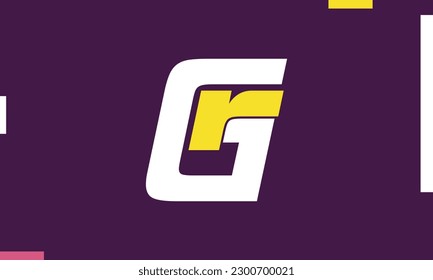 Letras alfabéticas Iniciales Logotipo Monograma GR, RG, G y R