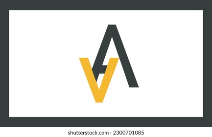 Letras alfabéticas Iniciales Monograma VA, AV, V y A