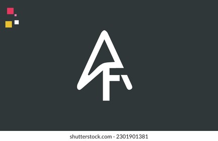Letras alfabéticas Iniciales Logotipo de monograma AF, FA, A y F