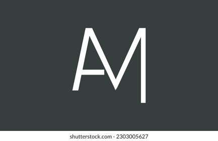 Alphabet letters Initials Monogram logo AM, MA, A and M