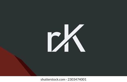 Letras alfabéticas Iniciales Logotipo Monograma RK, KR, R y K