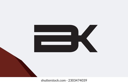 Alphabet letters Initials Monogram logo BK, KB, B and K