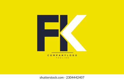 Alphabet letters Initials Monogram logo FK, FK INITIAL, FK letter