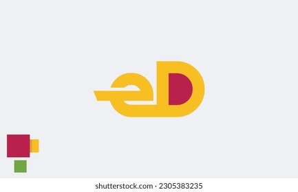 Alphabet letters Initials Monogram logo ED, DE, E and D