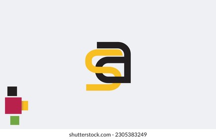 Alphabet letters Initials Monogram logo SA, AS, S and A