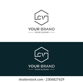 Alphabet letters Initials Monogram logo CV, VC.