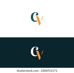 Alphabet letters Initials Monogram logo CV, VC.