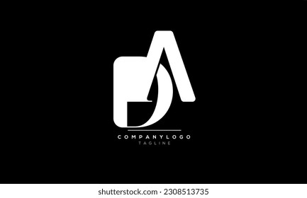 Letras alfabéticas Iniciales Logo del Monograma DA, DA INITIAL, letra DA