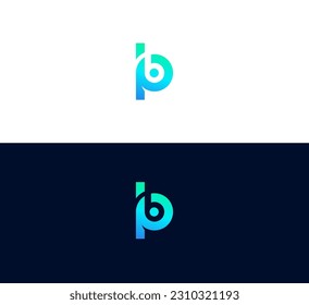 Alphabet letters Initials Monogram logo BP, PB.