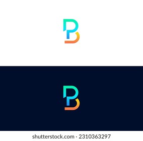 Alphabet letters Initials Monogram logo BP, PB, DB, BD.
