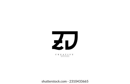 Alphabet letters Initials Monogram logo ZD DZ Z D 