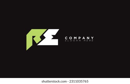 RE letras alfabéticas Iniciales Logotipo de monograma ER, R y E