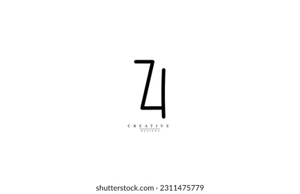Alphabet letters Initials Monogram logo ZH HZ Z H
