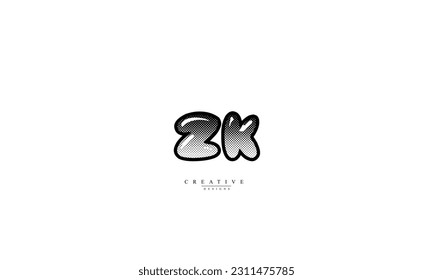 Alphabet letters Initials Monogram logo ZK KZ Z K