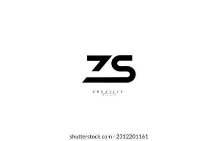 Letras alfabéticas Iniciales Monograma ZS SZ Z S