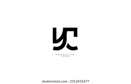  Letras alfabéticas Logo del monograma YC CY Y C