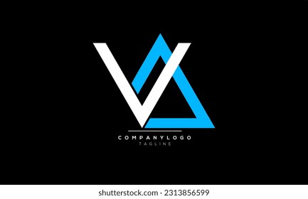 Letras alfabéticas Iniciales Logo del Monograma VA,VA INICIAL,VA letra