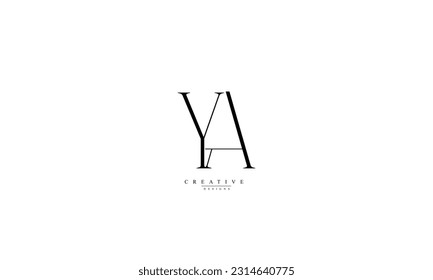  Alphabet letters Initials Monogram logo YA Y A